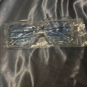 Clear Blue Square Glasses